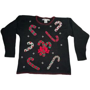 Vintage Victoria Jones Candy Cane Sweater‎ Size Small